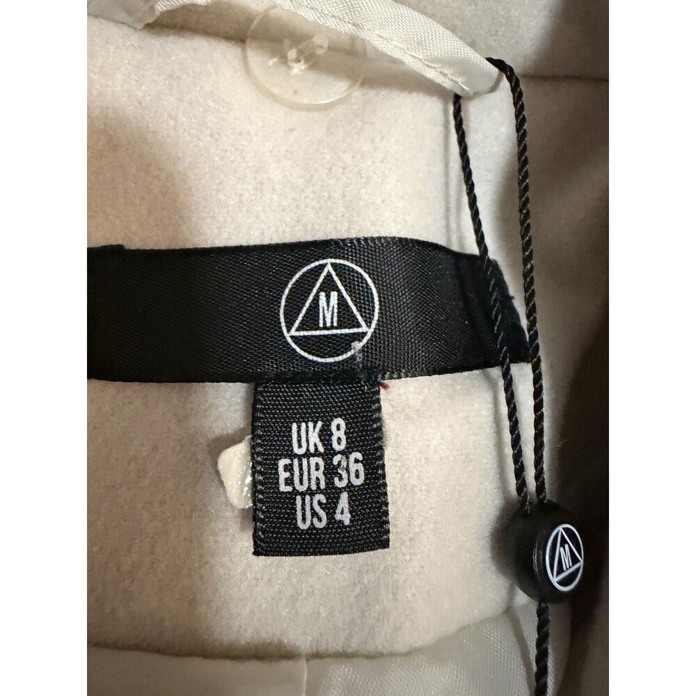 Missguided Womens Beige Belted Wool Blend Coat Wrap Mid Length Size US 4 Small - Picture 4 of 5
